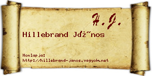 Hillebrand János névjegykártya